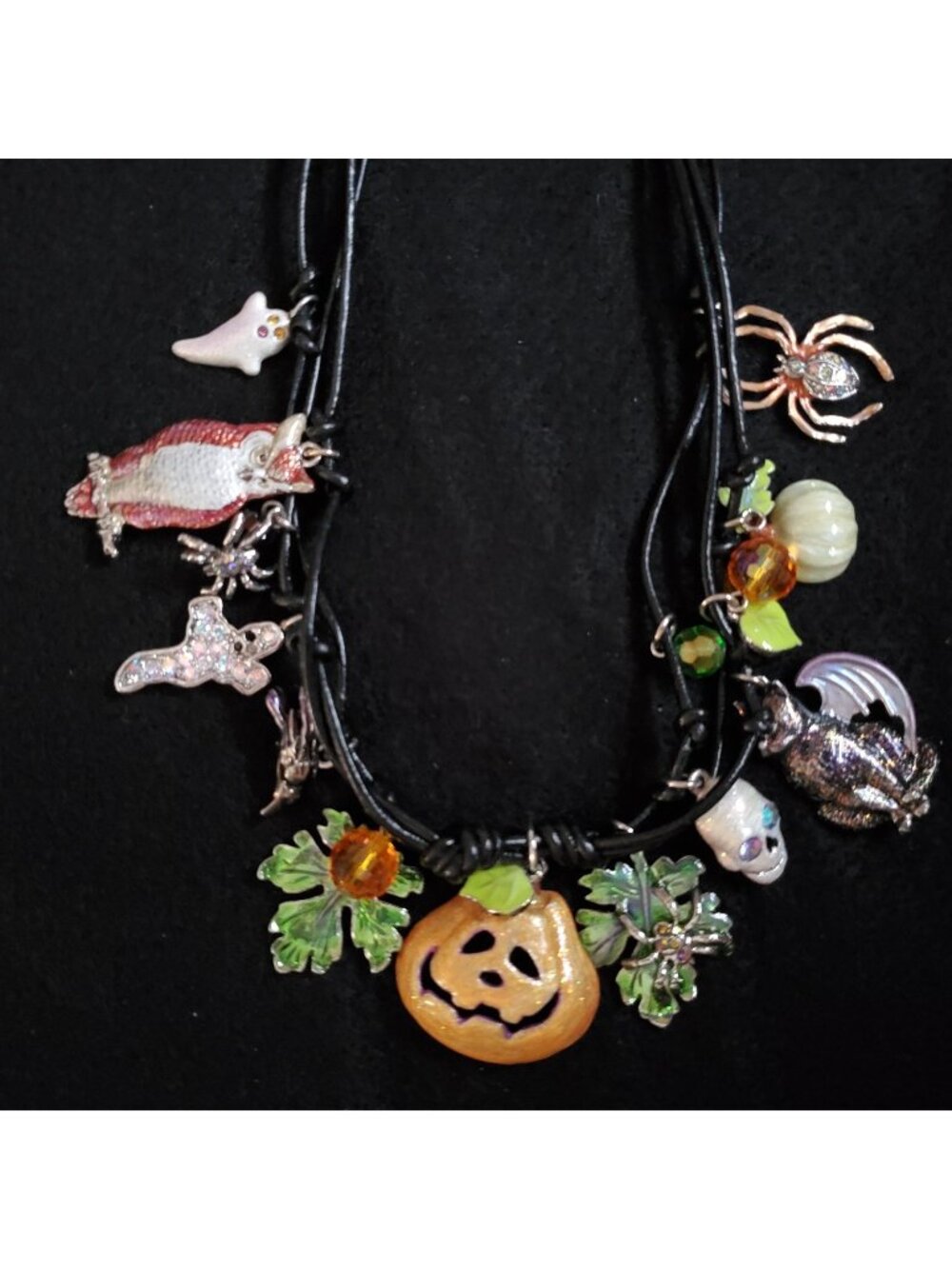 Kirks Folly Necklace Halloween Charms 19"